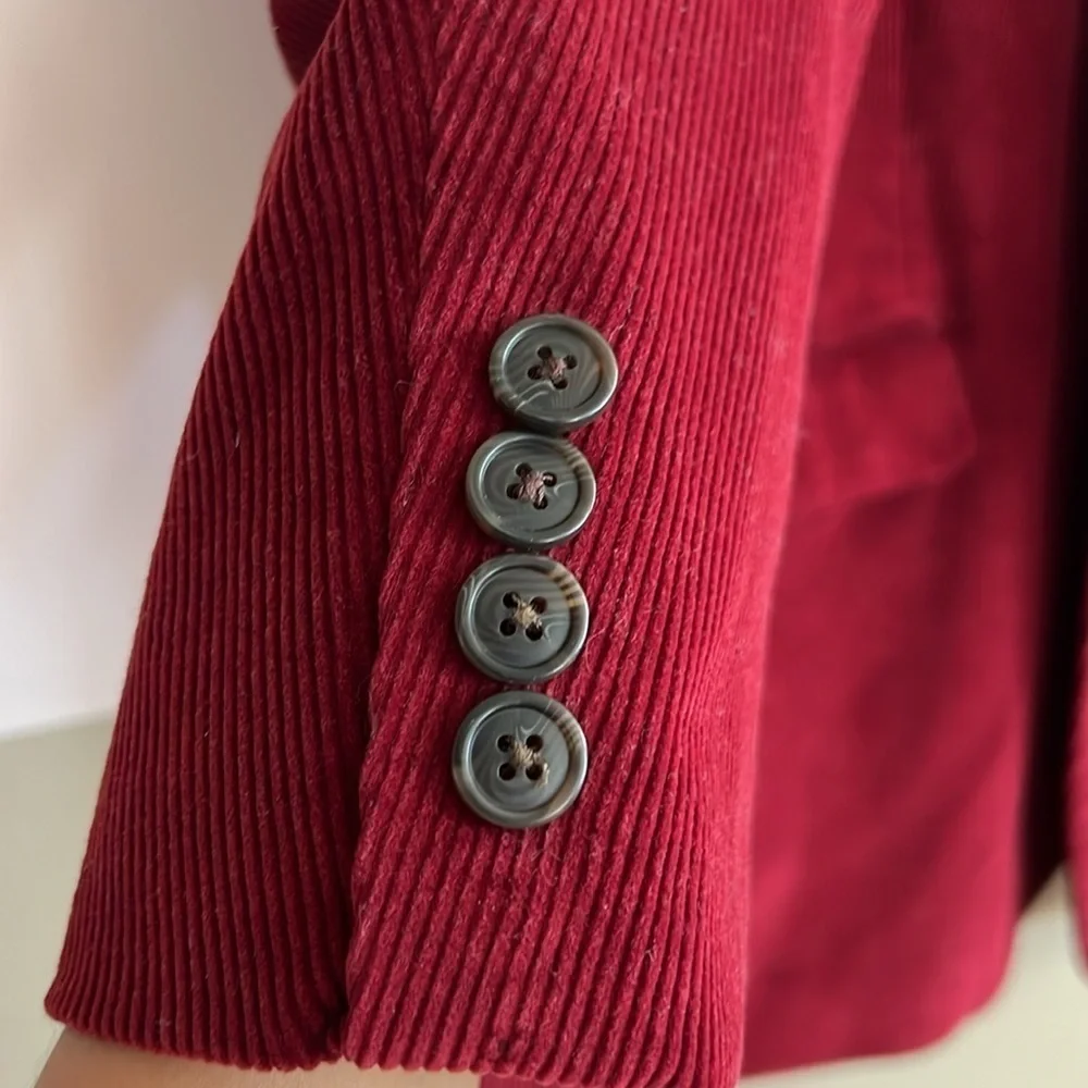 SADDLEBRED Corduroy Men's Blazer in Raspberry - Size